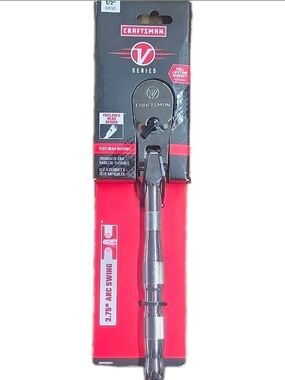 Craftsman V-Series 1/2" Flexible Head Ratchet - Black & Red